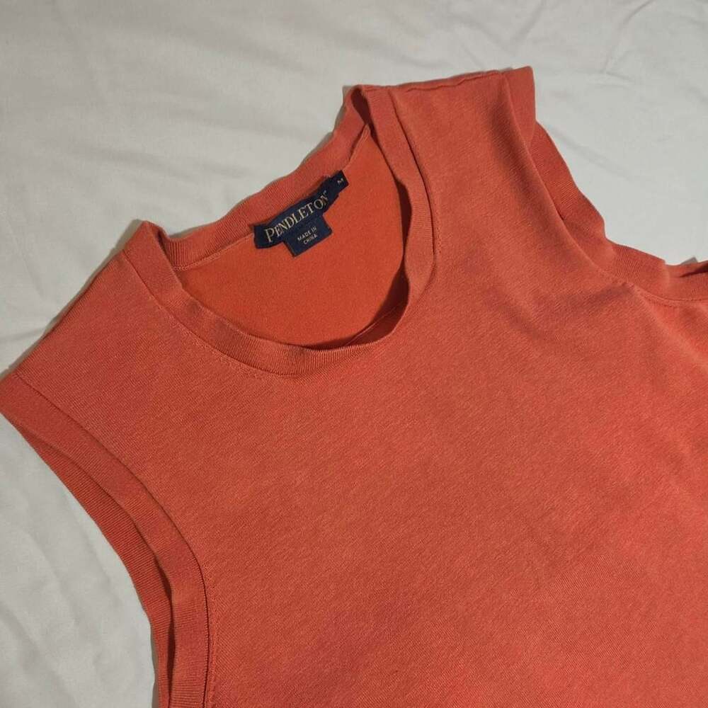 Pendleton Sleeveless Knit Top Orange Medium TC936-73887